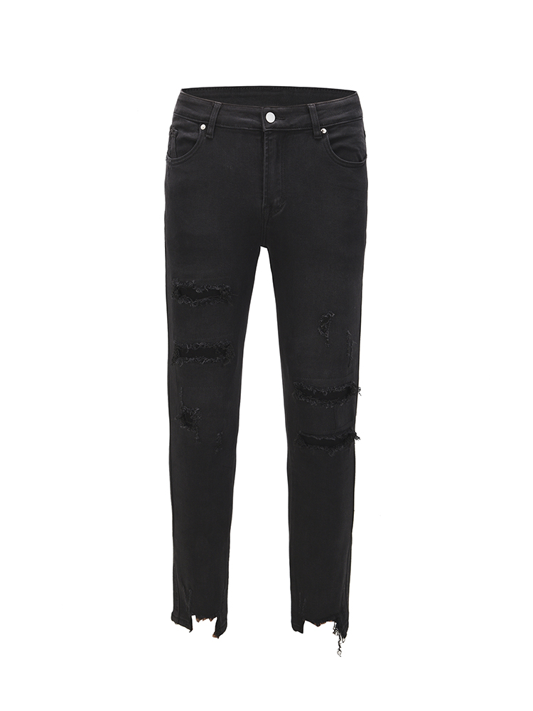 Title 7, Cut And Destroy Slim-fit Stretch-footed Jeans. ...