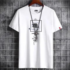 Short-sleeved T-shirt Men's Summer Cotton Loose-fitting Plus Size Men's Shirt - White - View 1