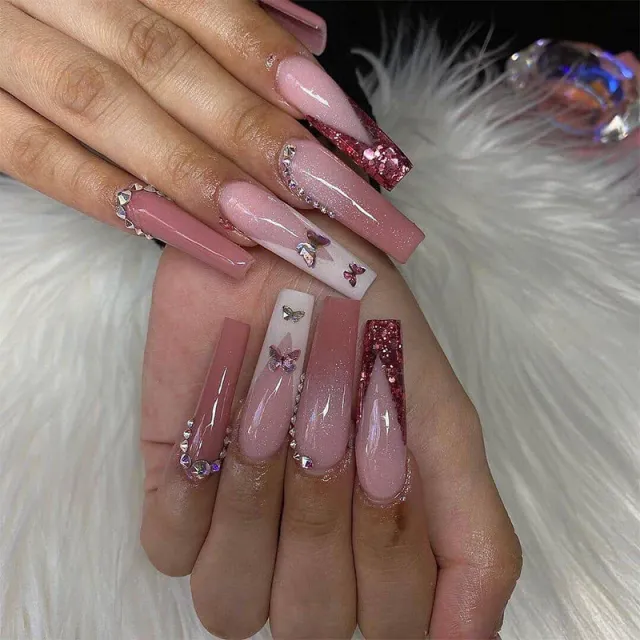 Wear Nail Wear Rhinestone Butterfly Glitter Jp1714 - Shop at LoveMi