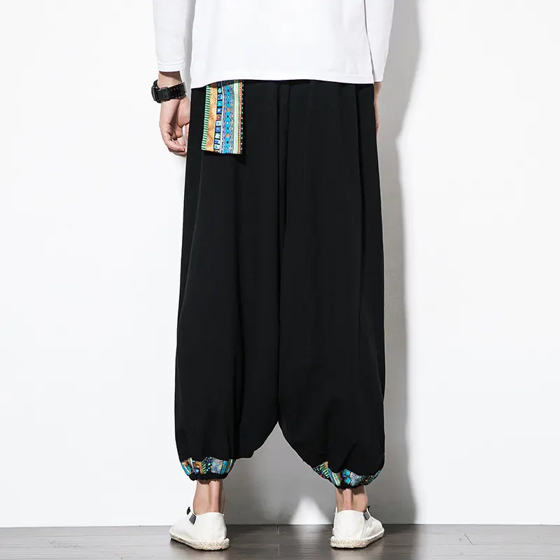 Men's Trousers Ethnic Style Retro Nepalese Suspender Pants Wide