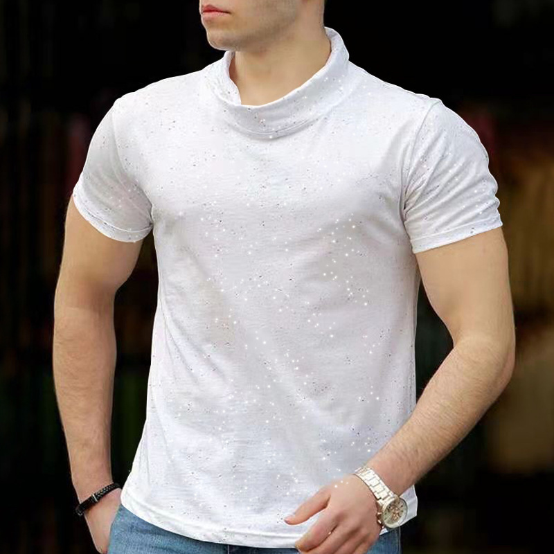 European And American Casual Men's T-shirt Turtleneck Pullover
