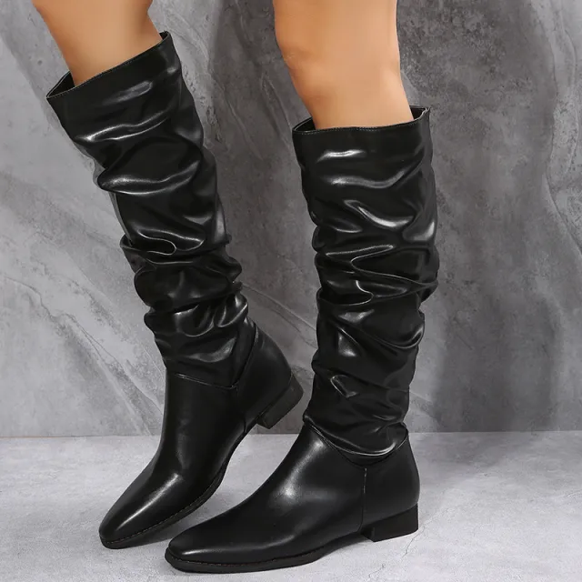 Long Boots White Cowboy Boots Women Pointed Toe Shoes Black - Shop at LoveMi
