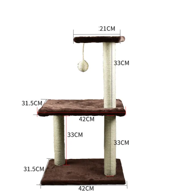 Cat Climbing Frame Litter Tree Integrated Grab Brown - Shop at LoveMi