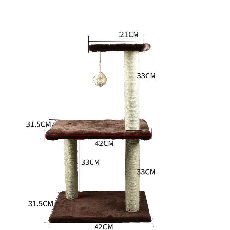 Cat Climbing Frame Litter Tree Integrated Grab - Brown