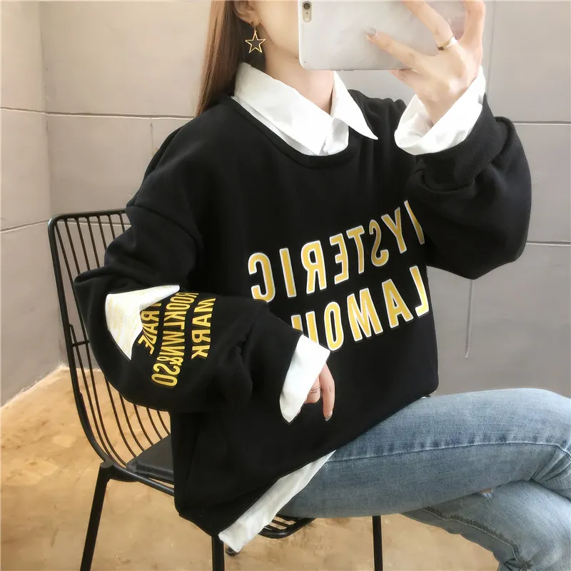 Fashion Women's Loose Plus Velvet Thick Sweater - 2 Style-Xl