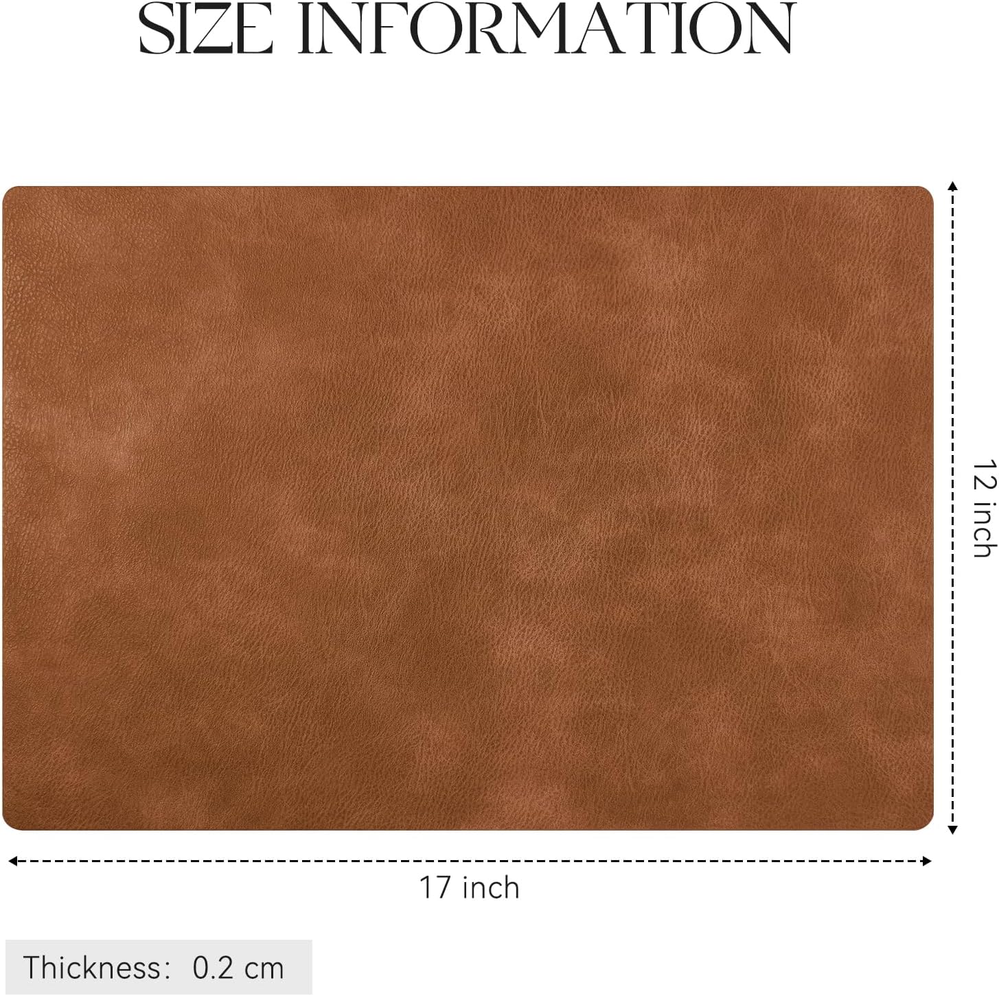Faux Leather Placemats 6 PCS, Reddish Brown Vinyl Dining Table Mats For Kitchen, Dining Room And Home Table Decor 4