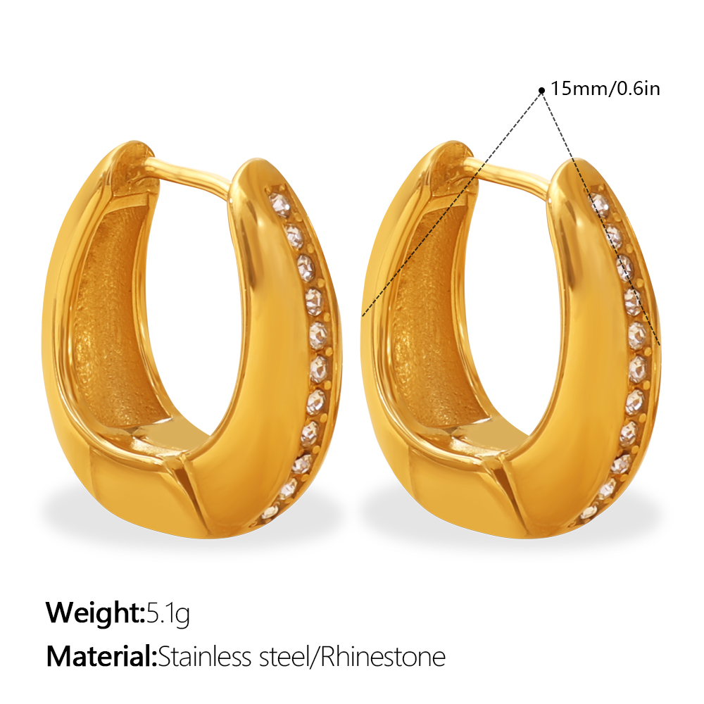Classic Korean Style, Simple And Smooth Plain Hoop Earrings, High end Minimalist Titanium... thumbnail 4