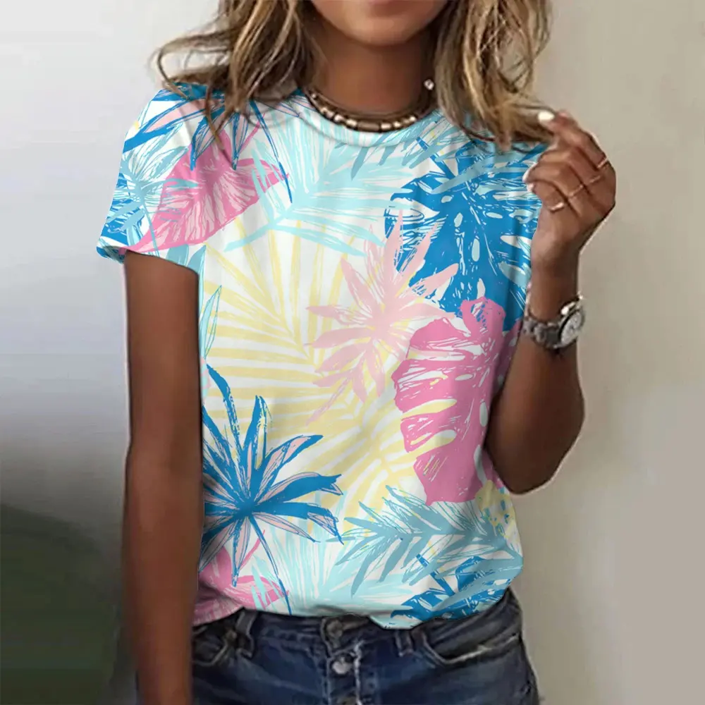 Fashion Women's Shirt Tshirt 3D Floral Print Casual Top