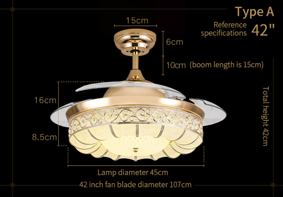 Title 2, LED Pumpkin Frequency Conversion Ceiling Fan Li...