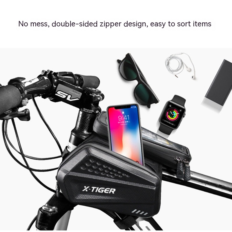 Bicycle Front Beam Bag Touch Screen Easy To View Mobile Phone Hard Case With Storage - Image 5