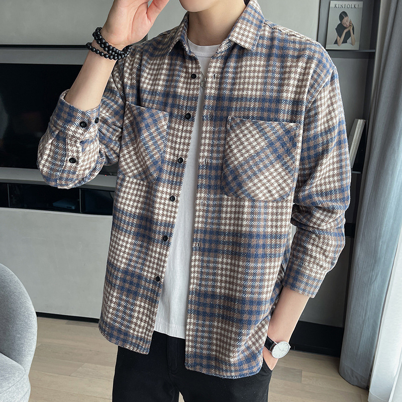 Men's Plaid Shirt With Long Sleeves