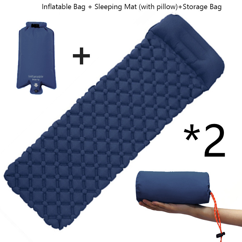 2pcs Dark blue with pillow set