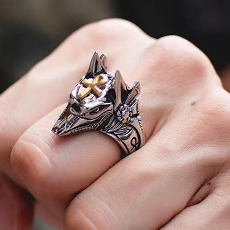 European And American Retro Punk Ring, Snake, Lizard, Dog & Pharaoh Design, Exaggerated Unisex Open Adjustable Finger Ring, Gothic Street Style For Men And Women