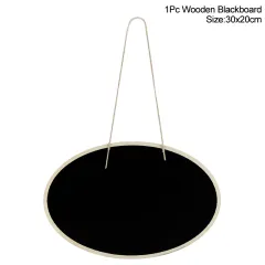 Lanyard Wooden Message Board Christmas Chalkboard Label Wedding Party Decoration - Oval - View 1