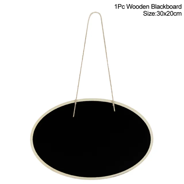 Lanyard Wooden Message Board Christmas Chalkboard Label Wedding Party Decoration Oval - Shop at LoveMi