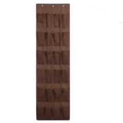 Shoe Storage Hanging Bag Behind Non-woven Door - Coffee - View 1