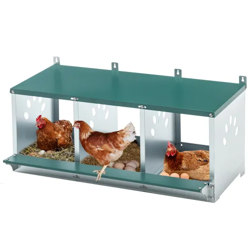 Metal Nesting Boxes For Chicken,3 Compartment Nesting Box,Galvanized Steel Nesting Boxes For Hens, Easy To Assemble Green - Shop at LoveMi