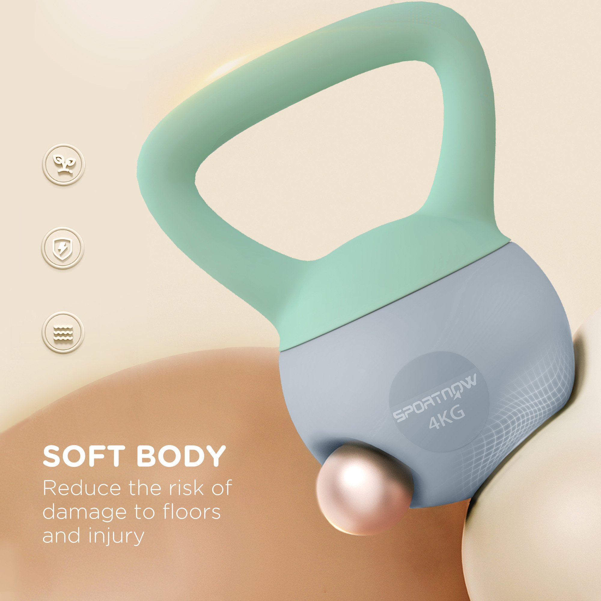 4kg Soft Kettlebell With Anti Slip Handle, Suitable For Home Gym — image 2