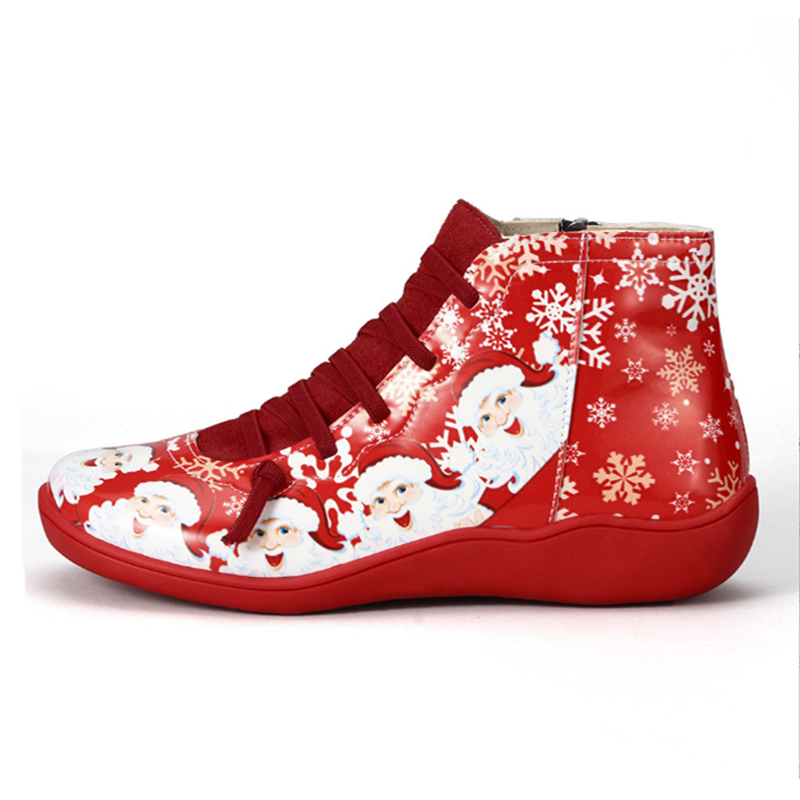 Title 8, Modische, lässige, flache Weihnachts-Stiefelett...