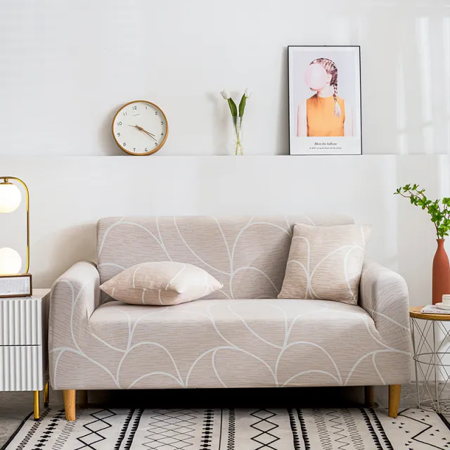 All inclusive Fabric Leather Chaise Cover Cloth Living Room Simple Cosmic Waves - Shop at LoveMi