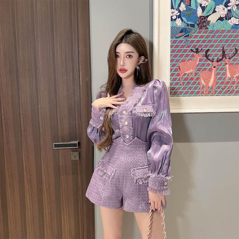 New Heavy Industry Tassel Bright Silk Shirt Top Shows Thin Women