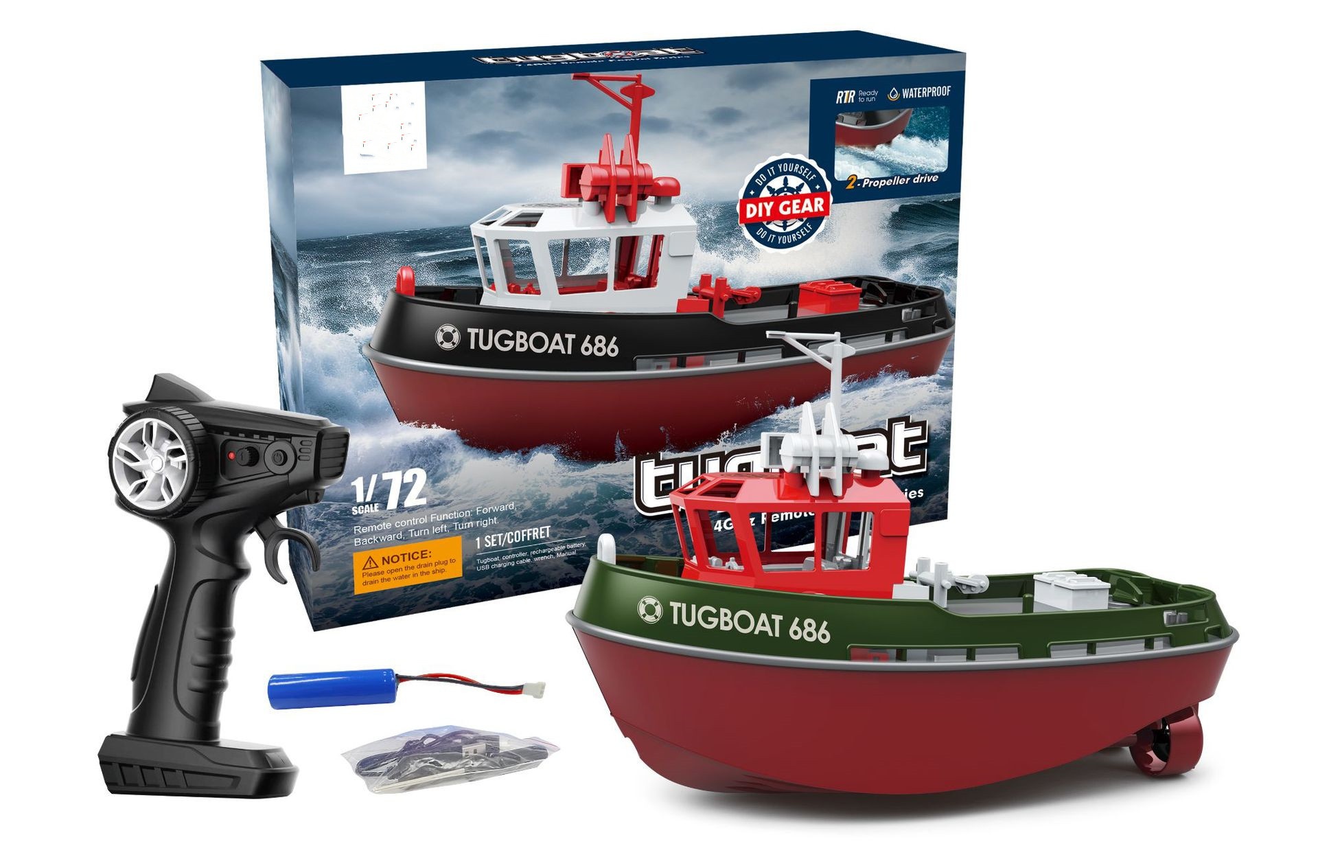 Title 6, Wireless Remote-control Ship Speedboat Dual Motor