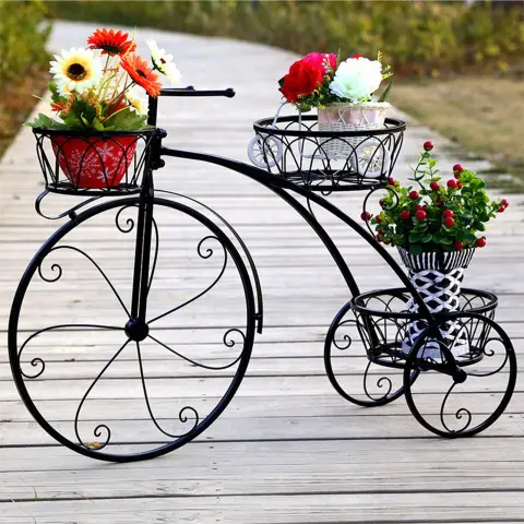 Tricycle Plant Stand Flower Pot Cart Holder Ideal