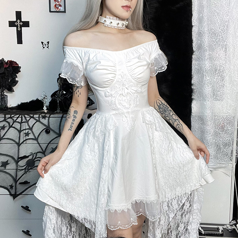Lace Irregular Hem Dress