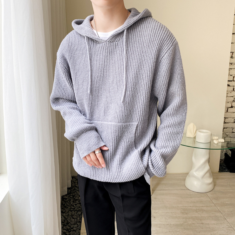 Young Men's Casual Fashion Knitted Sweater Coat