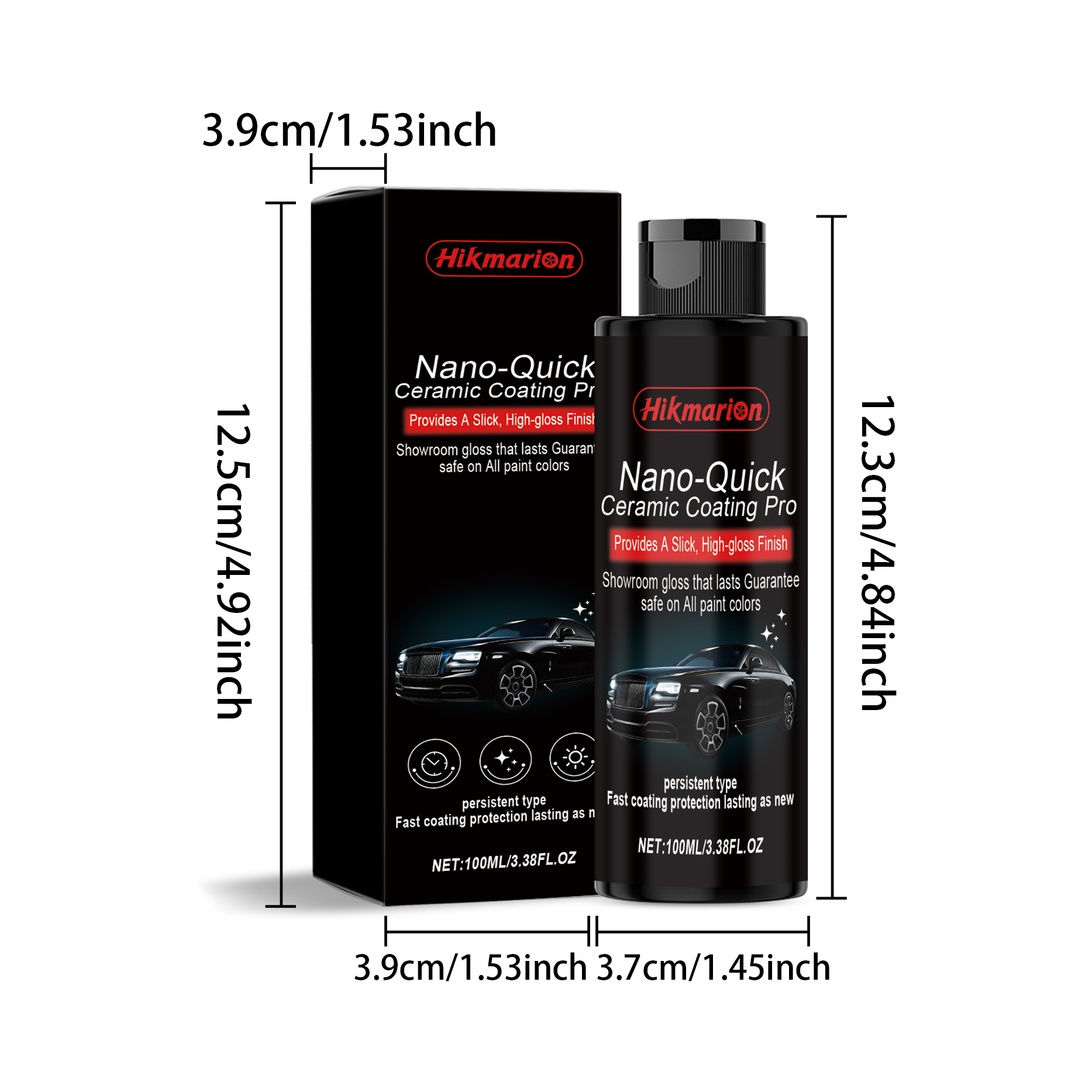 Car Surface Coating Polishing, Refurbishment, Brightening, Daily Cleaning And Maintenance, Nano Ceramic Coating Agent 100ml, 1 Box