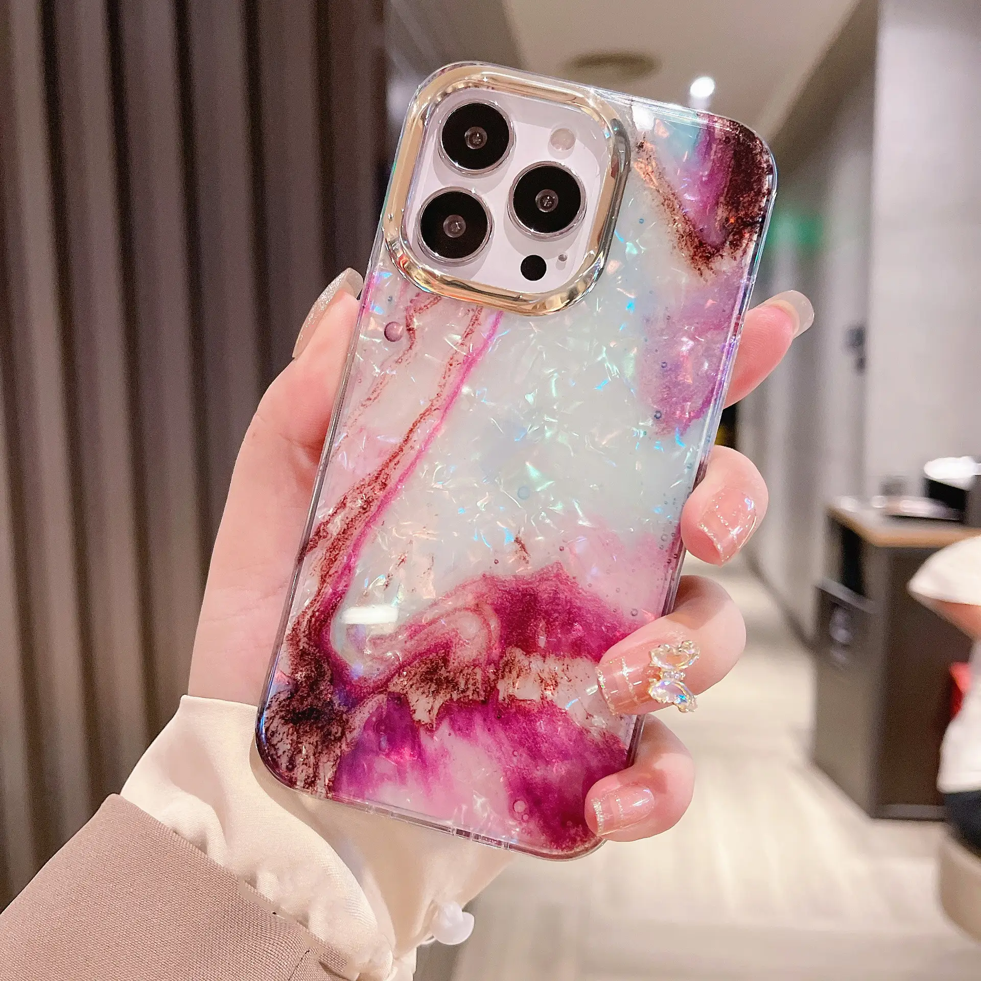 Electroplated Mirror Ring Mobile Phone Case