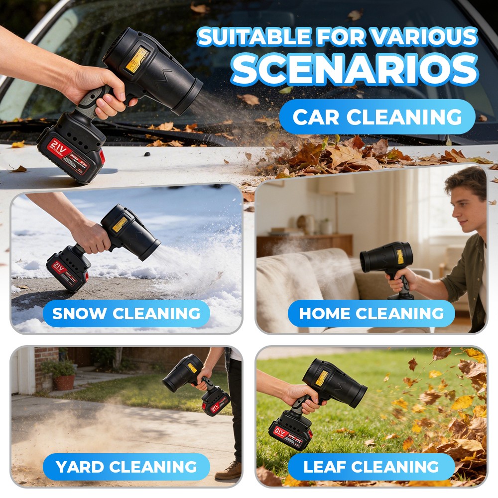 2 Battery Electric Cordless Leaf Blower Turbo Jet Dry Air Fan UK — image 12