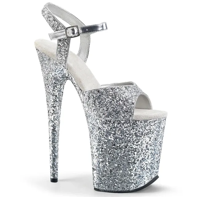 Hengtian High Flashing Waterproof Platform Stiletto High Heels Silver - Shop at LoveMi