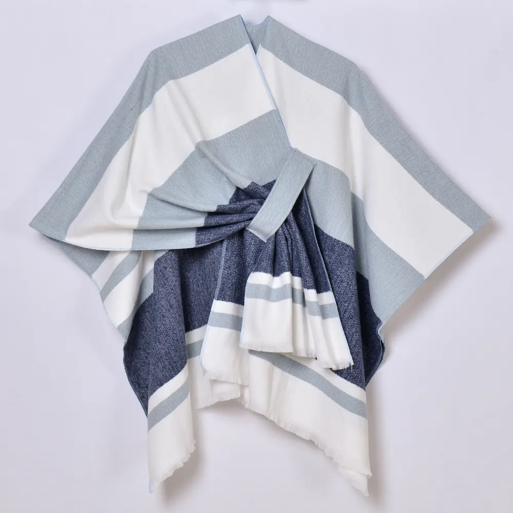 Women's Versatile Fringe Side-Tie Shawl Poncho