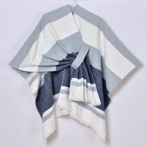 Women's Versatile Fringe Side-Tie Shawl Poncho