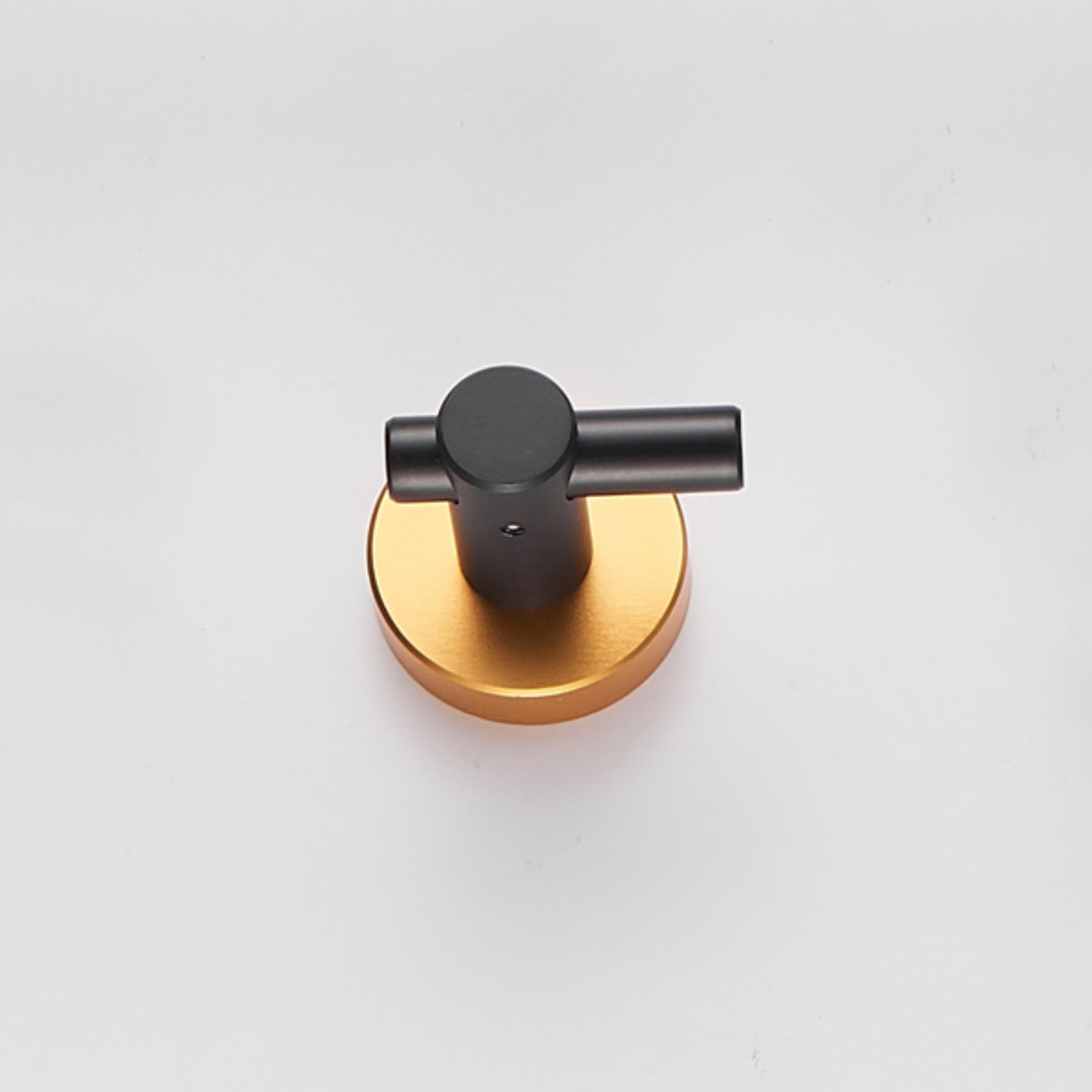 Round Base Wall Hanging Hook With Screws- Black Gold Hook_voghion.com