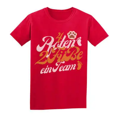 4 Claw Letter Print Short-sleeve Unisex T-shirt - Red