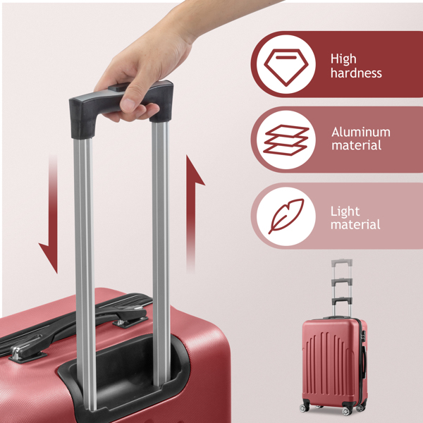 Curved Vertical Stripe 4-in-1 Trolley Case 16in 20in 24in 28in ABS Aluminum Alloy Tie Rod — foto 7