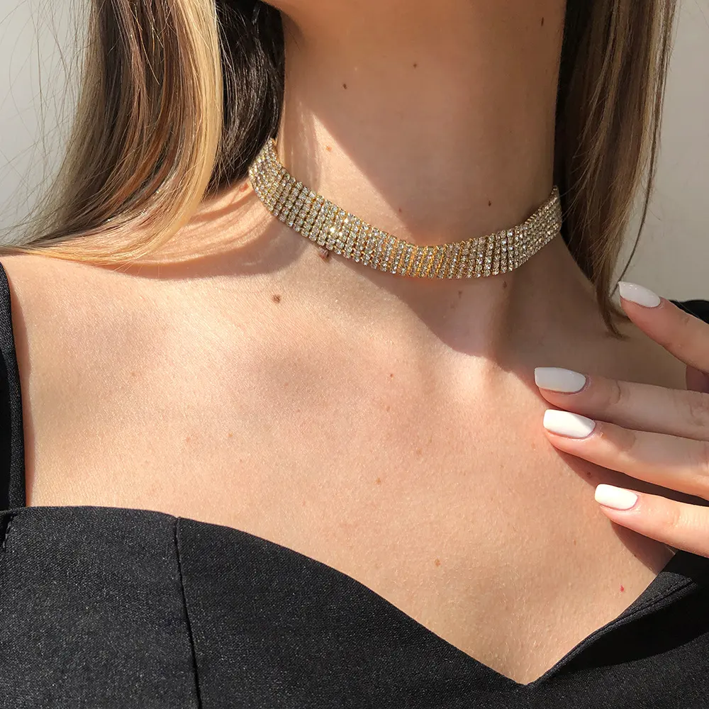 Necklace Trendy Girl Full Rhinestone Alloy
