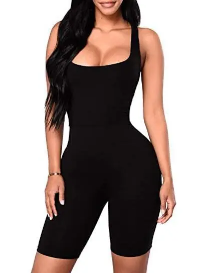 Women's Fashion Solid Color Sportswear One piece Shorts Black - Shop at LoveMi
