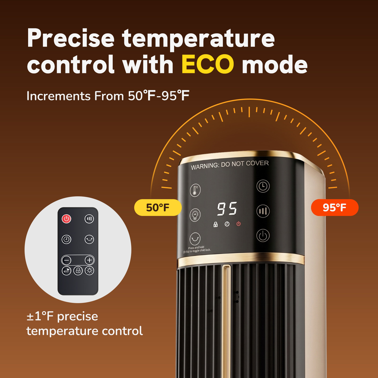 Space Heater, Ceramic Tower Electric Heater For Indoor Use image 10