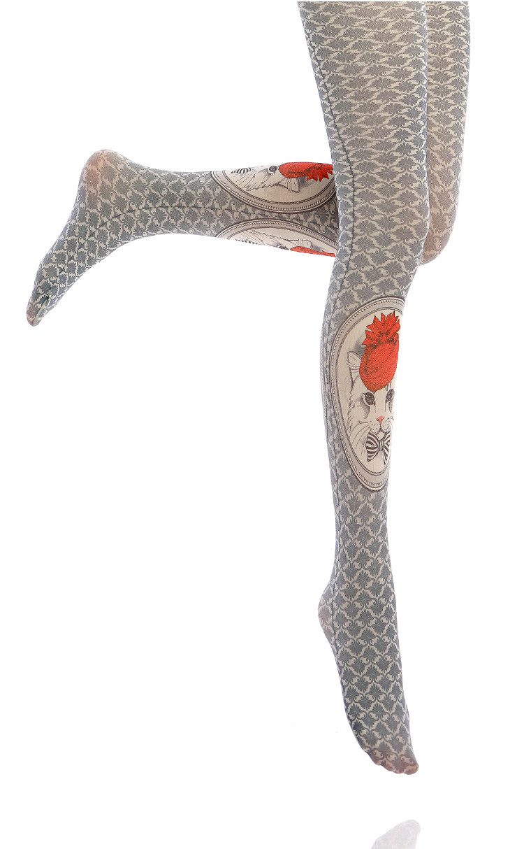 Lolita Cat Printed Pantyhose Personality Girl