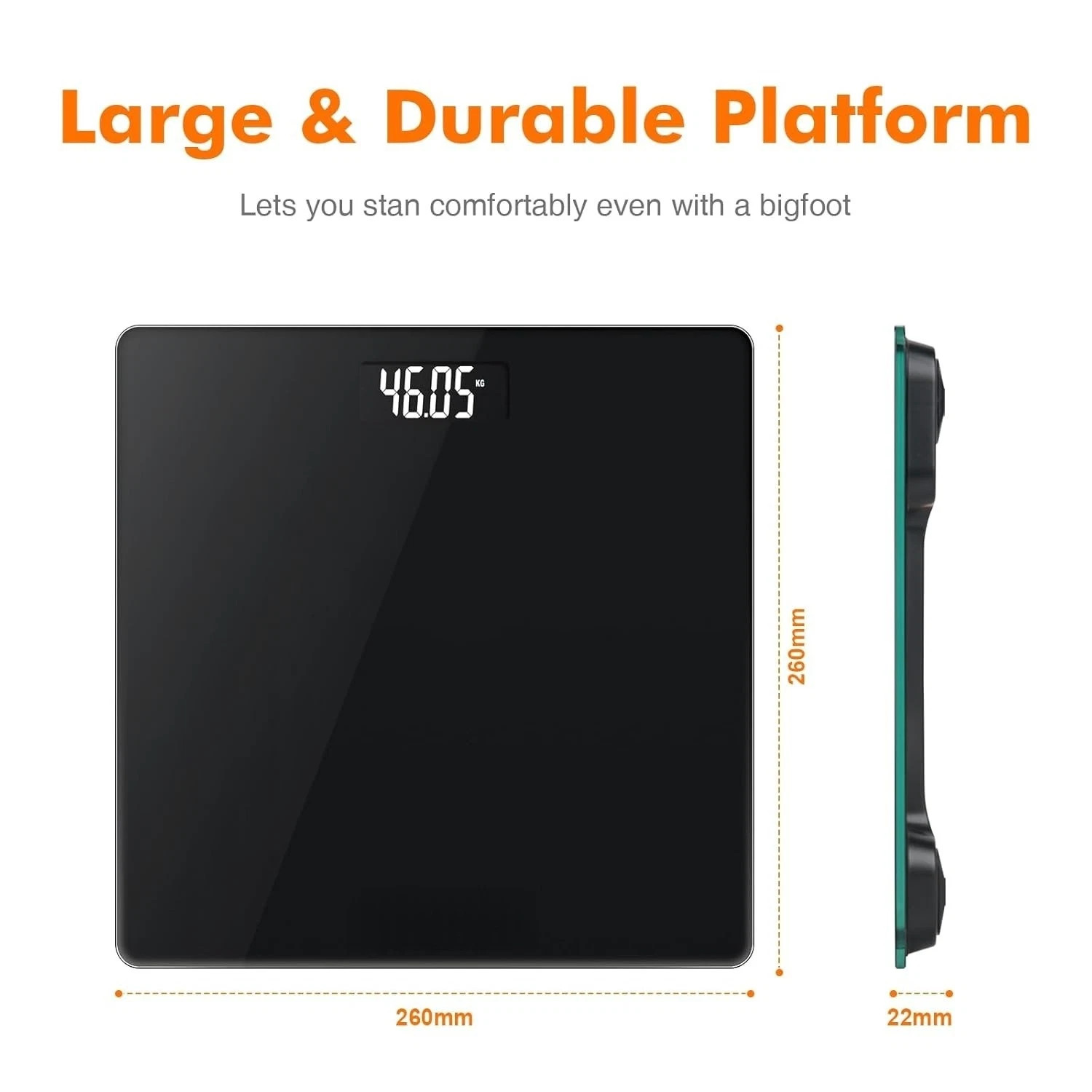Digital Bathroom Scales 180KG Body Weight Weighing Scale LCD Electronic Black — image 7