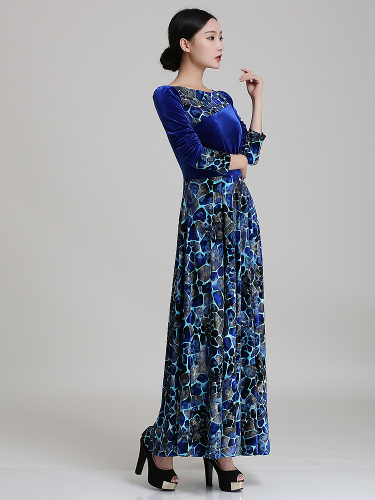 Velvet Long Sleeve Swing Dress, picture 4 of 8
