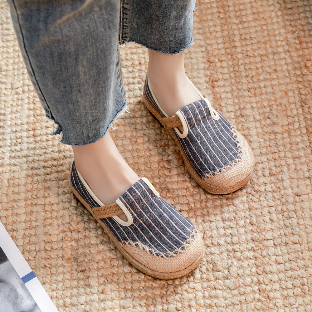 New Linen Shoes Women's Artistic Striped Color Matching — image 10 of 17