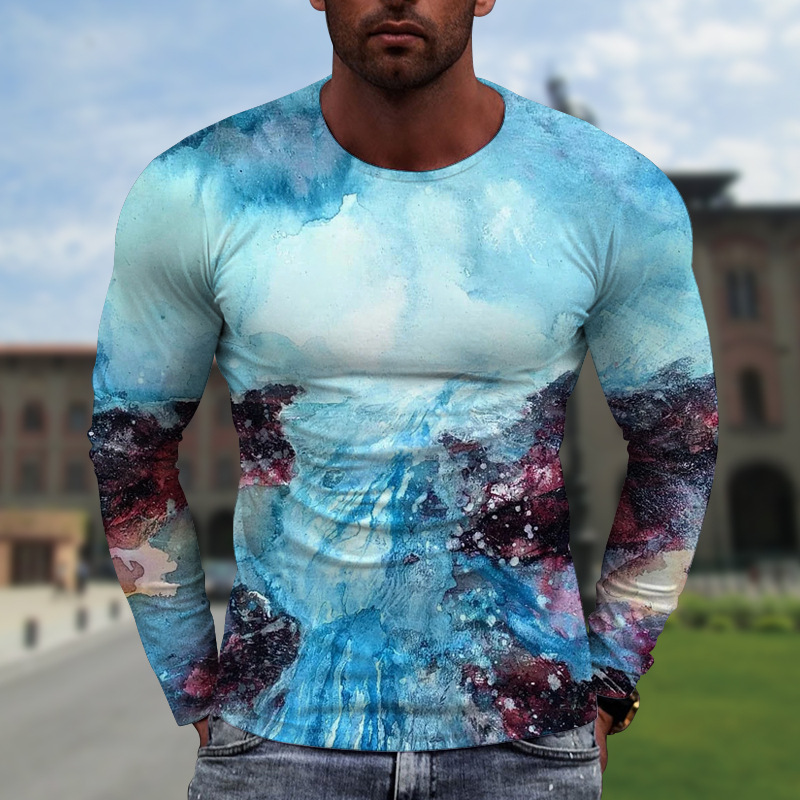 Title 11, T-shirt da uomo con stampa 3D, girocollo, vesti...