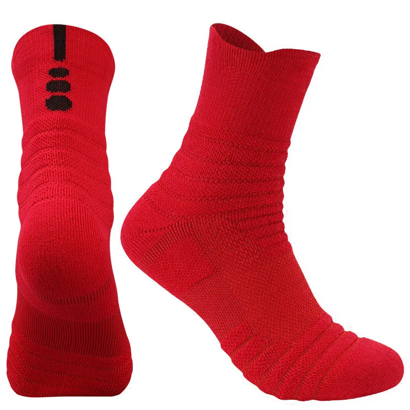 Outdoor Running Women's Long Large Size Sports Socks - Red