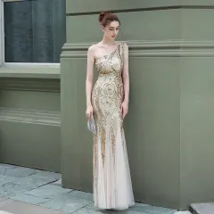Fairy Fantasy Celebrity Party Evening Dress - Gold - View 1