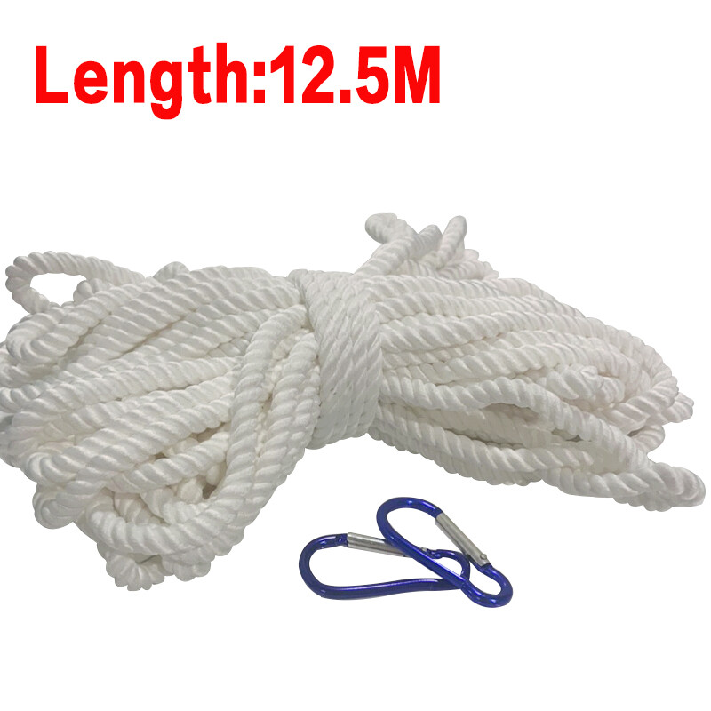 12.5 M Durable Flagpole Halyard Rope Flags Pole Rope Nylon Braided Cord White