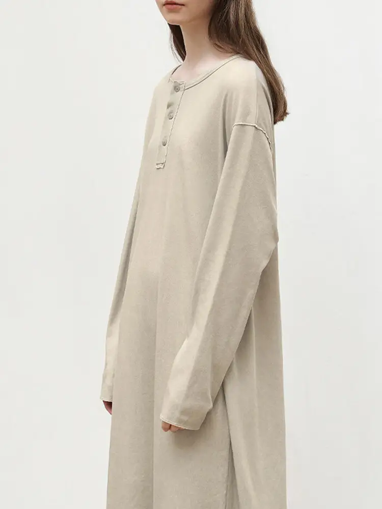 Design Sense Loose Artistic Casual Knitted Long Dress